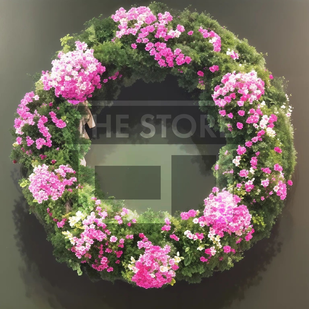 【イラスト素材】花のリース