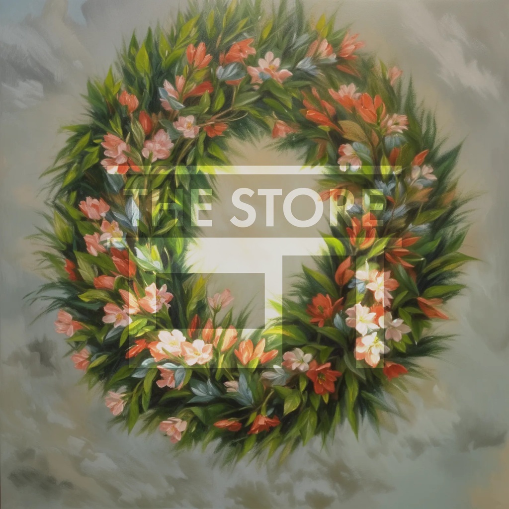 【イラスト素材】花のリース2