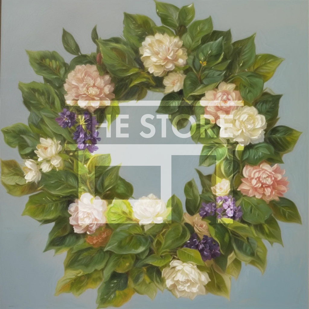 【イラスト素材】花のリース2