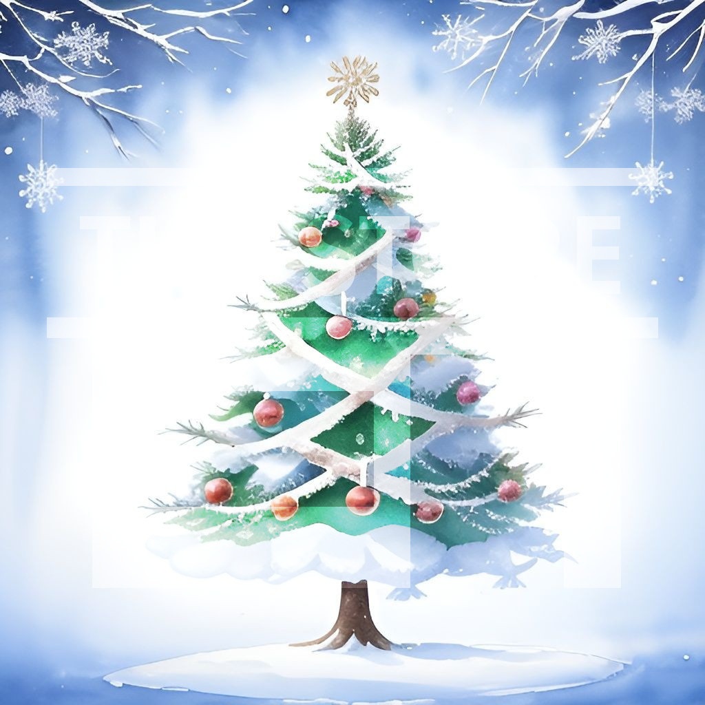 【イラスト素材】クリスマスツリー