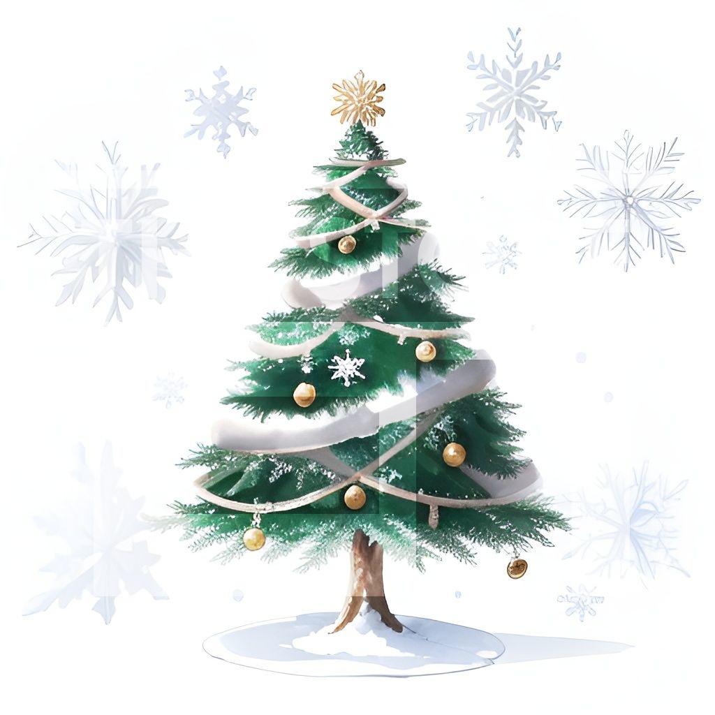 【イラスト素材】クリスマスツリー