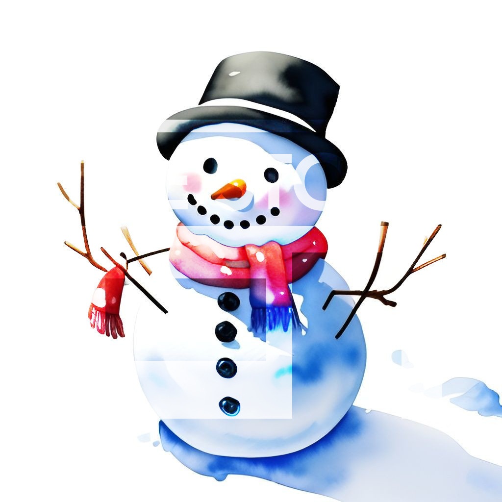 【イラスト素材】雪だるま