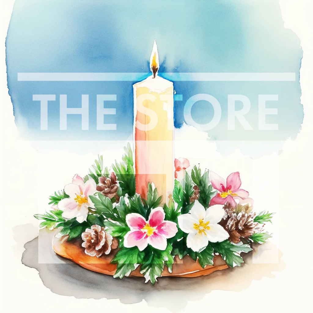 【イラスト素材】クリスマスキャンドル