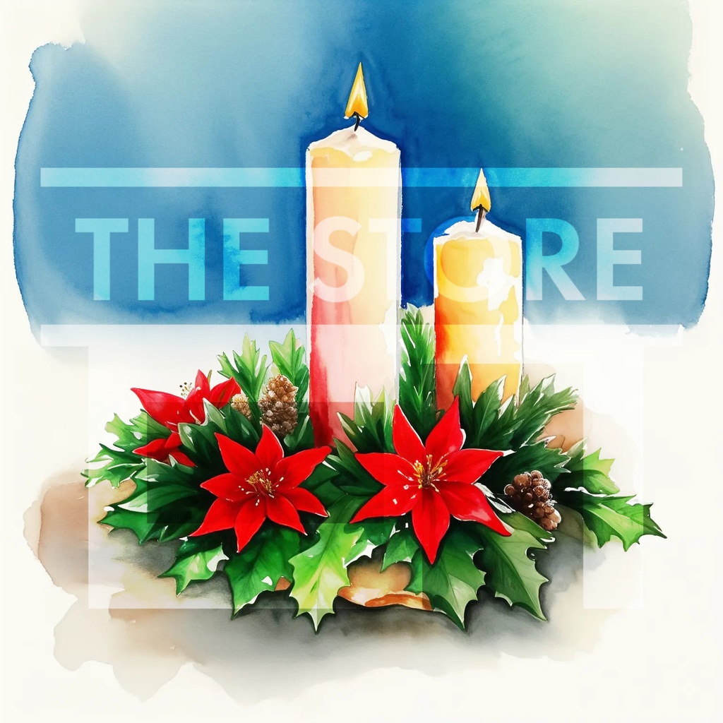 【イラスト素材】クリスマスキャンドル