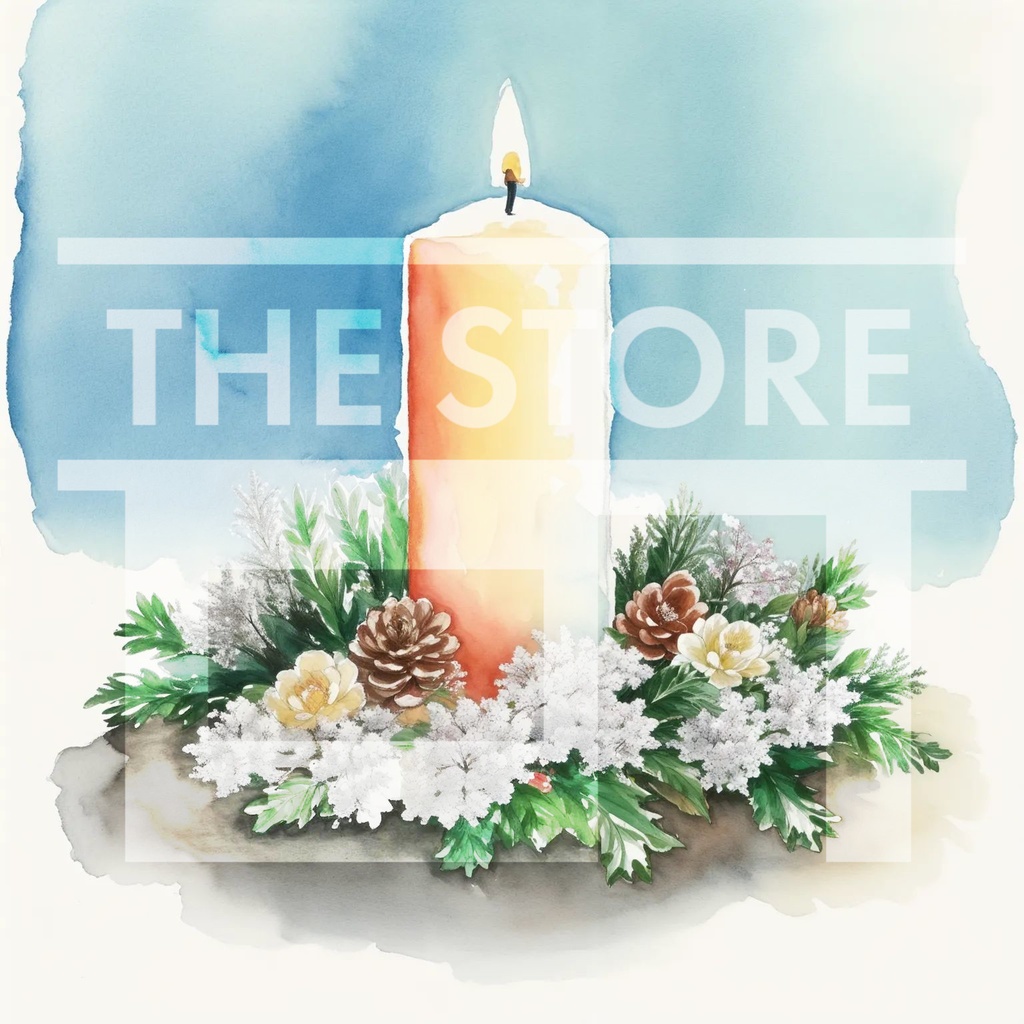 【イラスト素材】クリスマスキャンドル