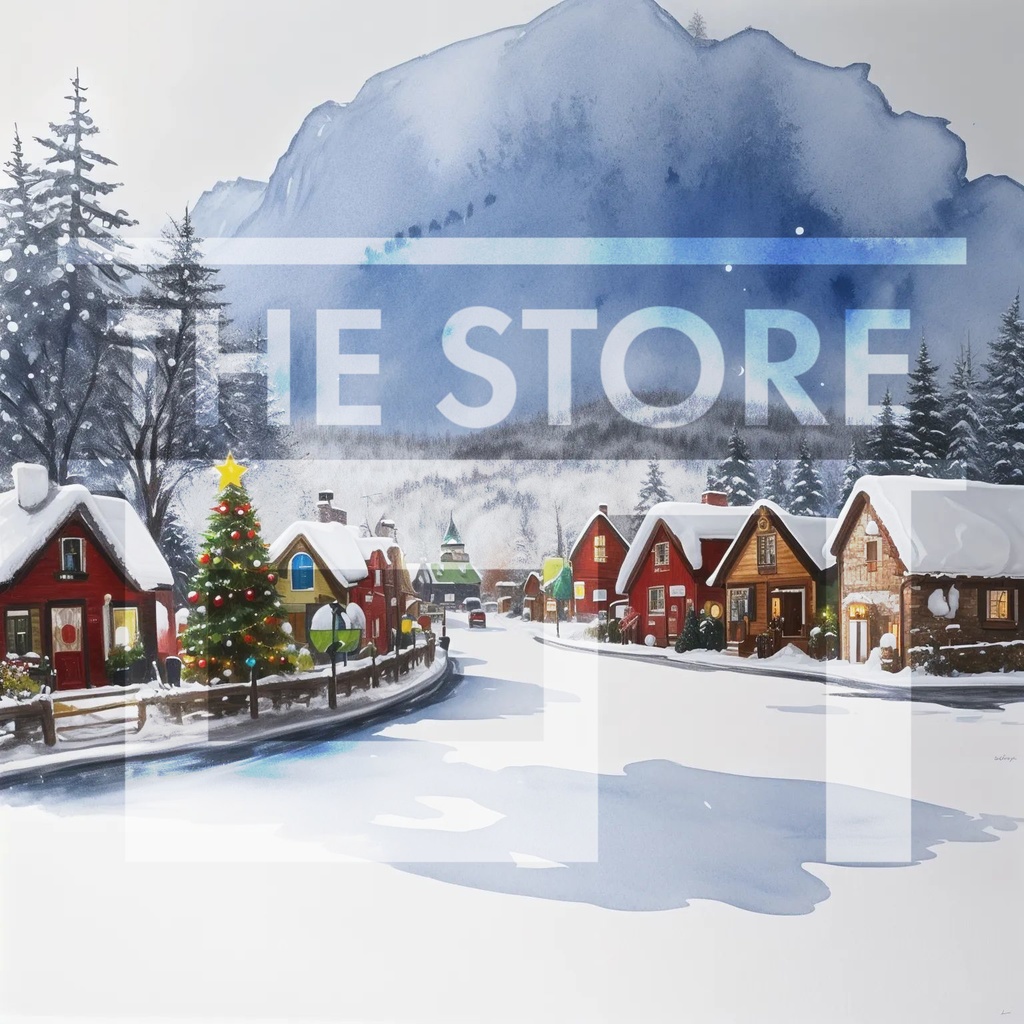 【イラスト素材】クリスマスツリーと街