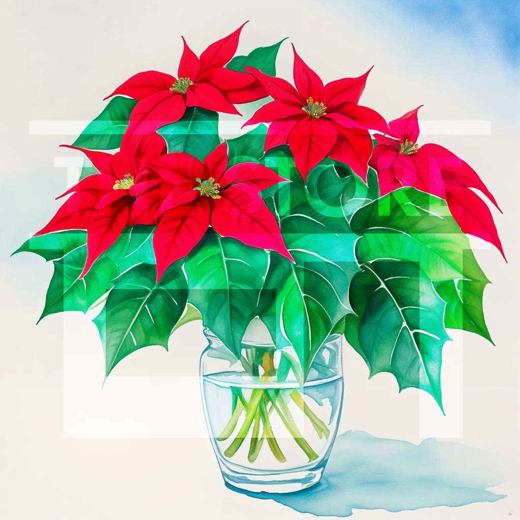 【イラスト素材】ポインセチア