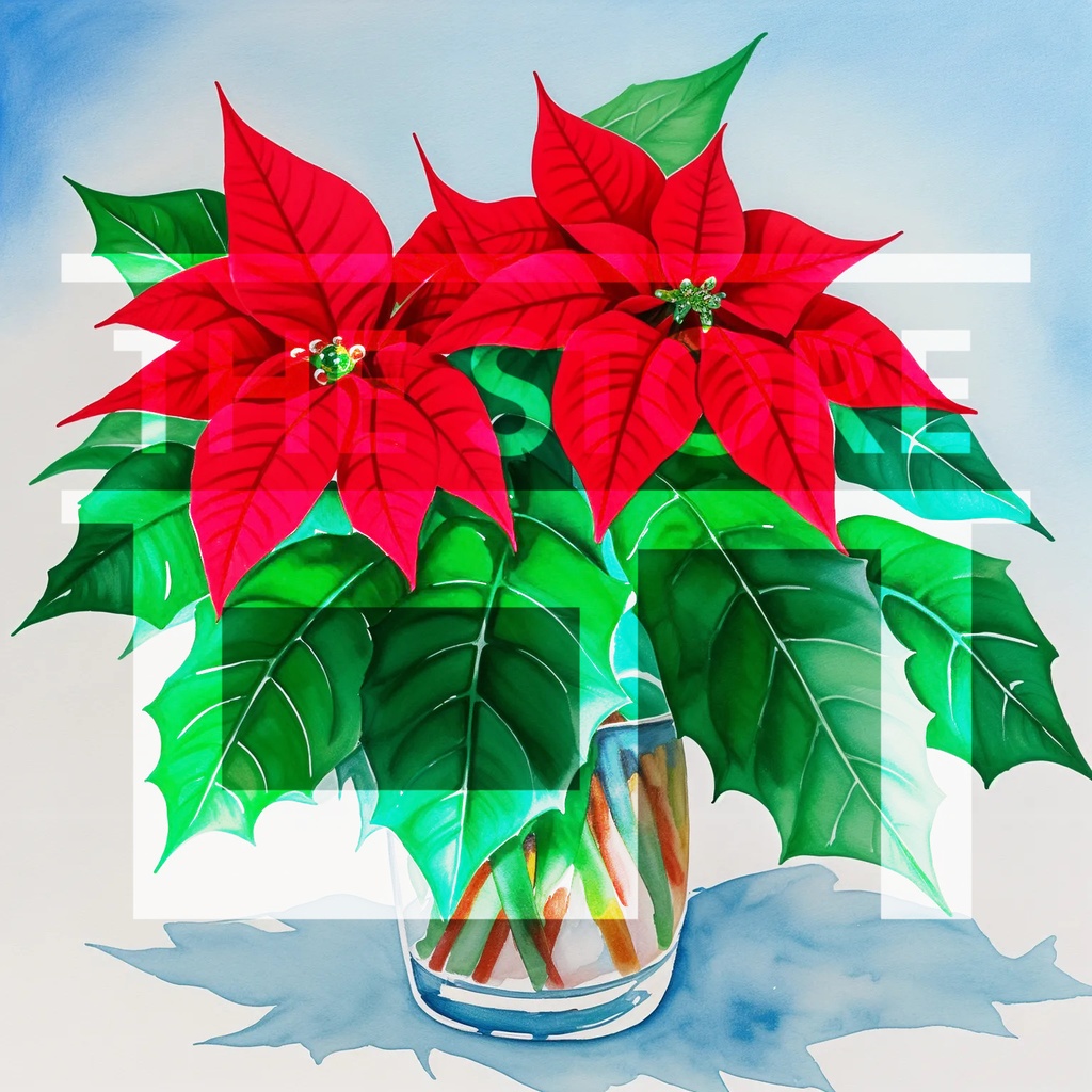 【イラスト素材】ポインセチア