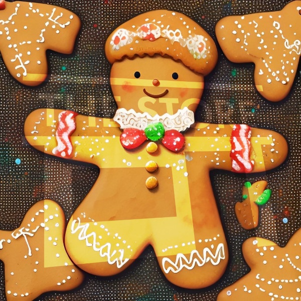 【イラスト素材】ジンジャーブレッドマン