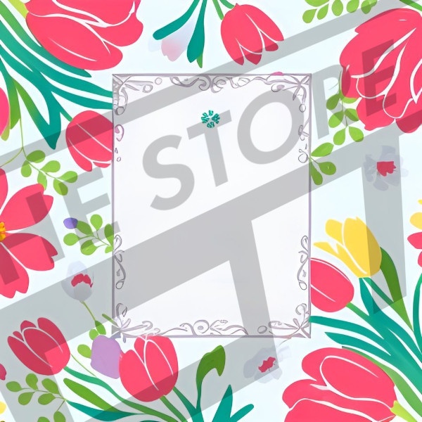 【イラスト素材】花のフレーム1