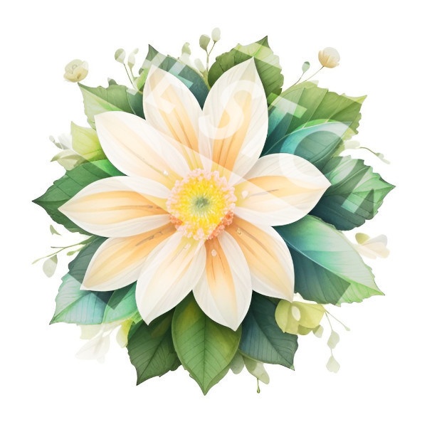 【イラスト素材】グラデーションの花1