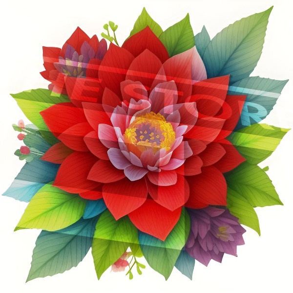 【イラスト素材】グラデーションの花1