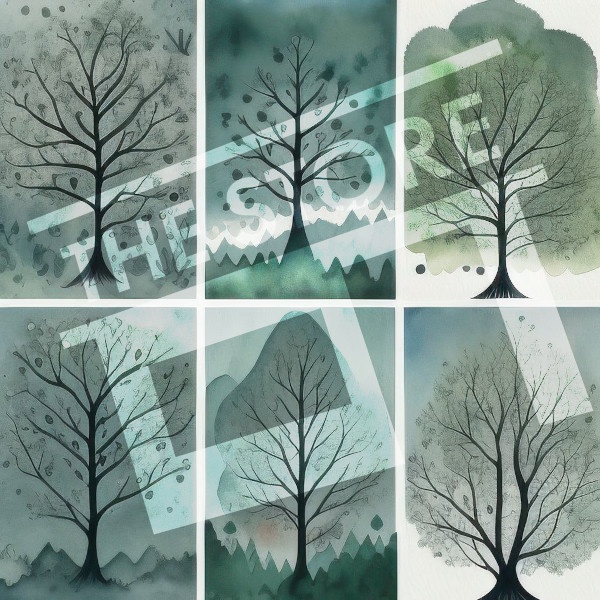 【イラスト素材】水彩画の木1
