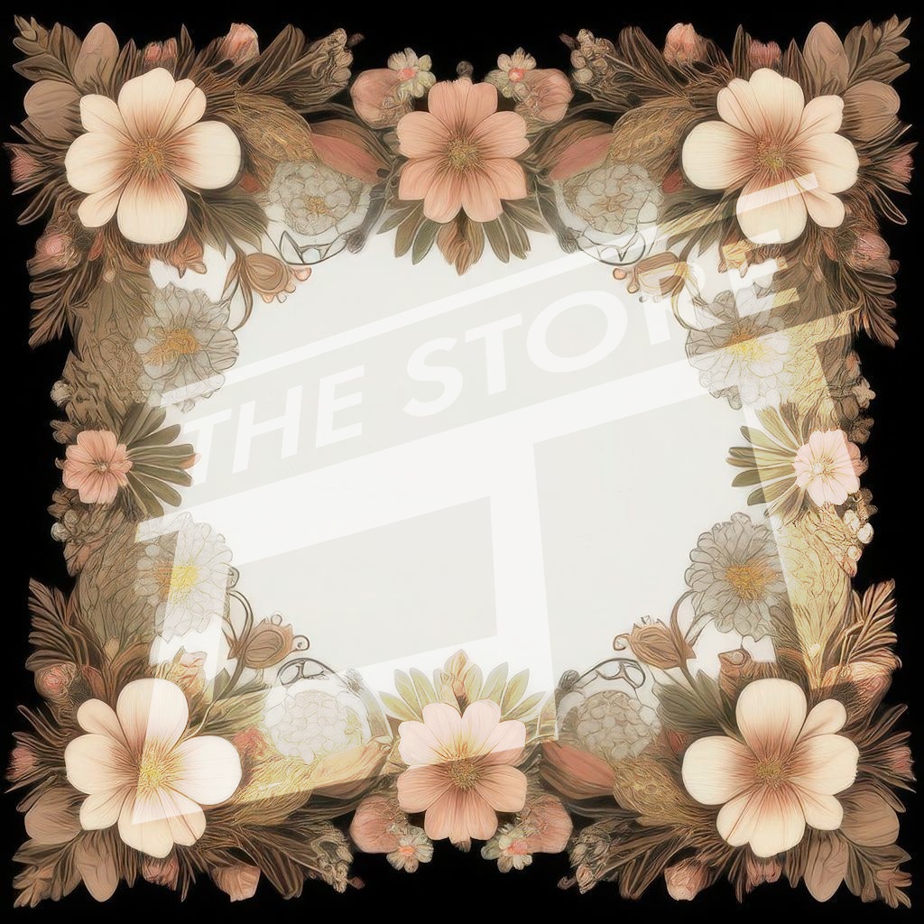 【イラスト素材】花のフレーム3