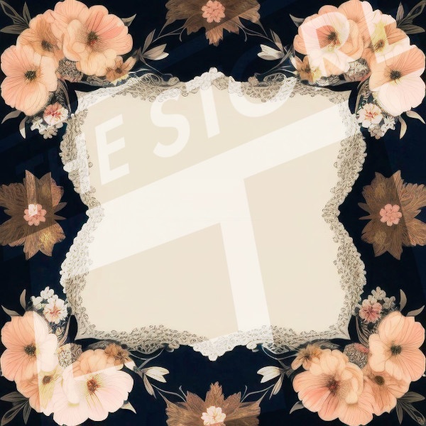 【イラスト素材】花のフレーム2
