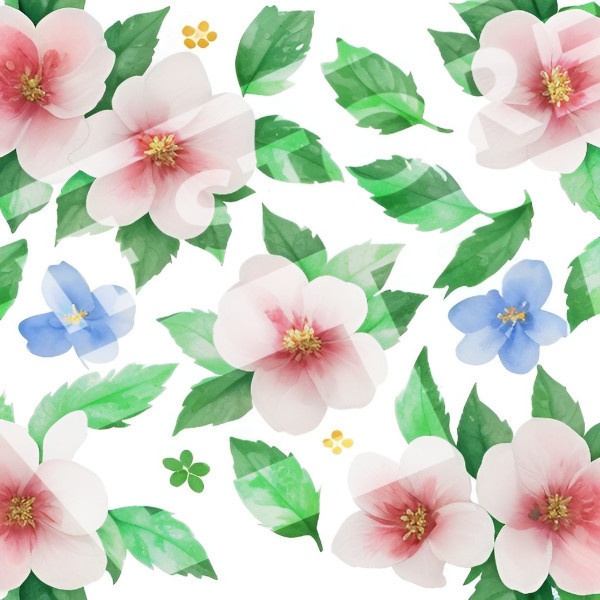 【イラスト素材】花とリーフ2