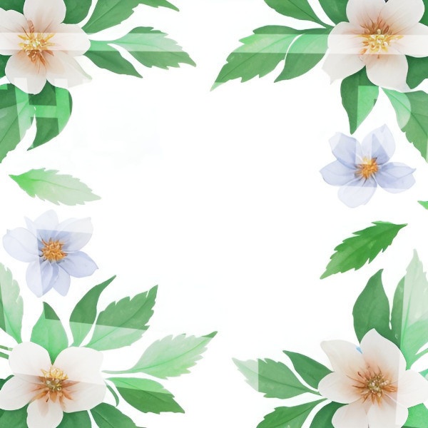 【イラスト素材】花とリーフ2