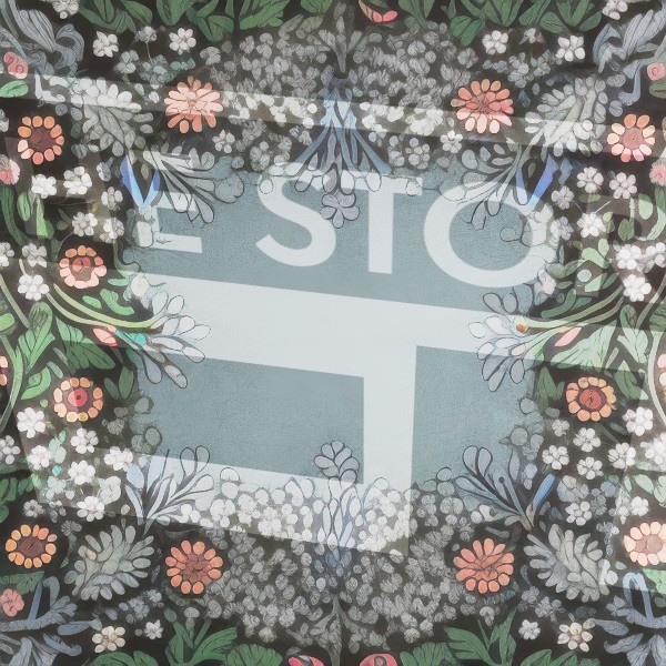 【イラスト素材】ウィリアム・モリス風デザインのフレーム1