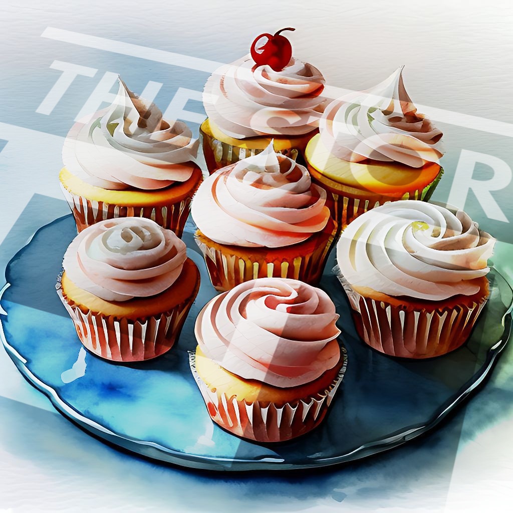 【イラスト素材】カップケーキの壁紙