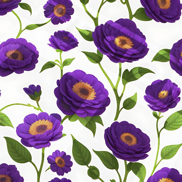 【イラスト素材】アネモネの花柄1