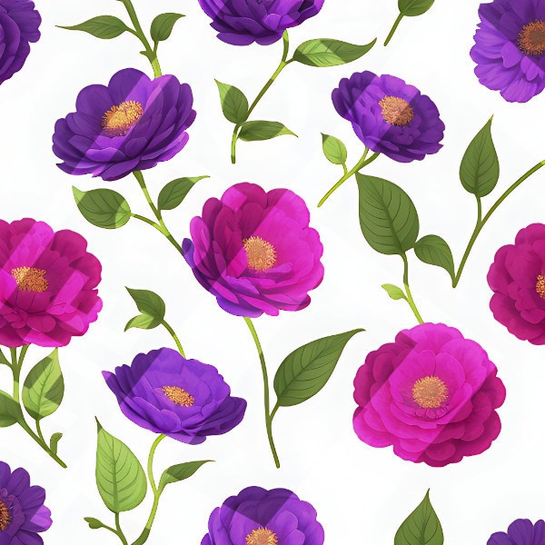 【イラスト素材】アネモネの花柄1