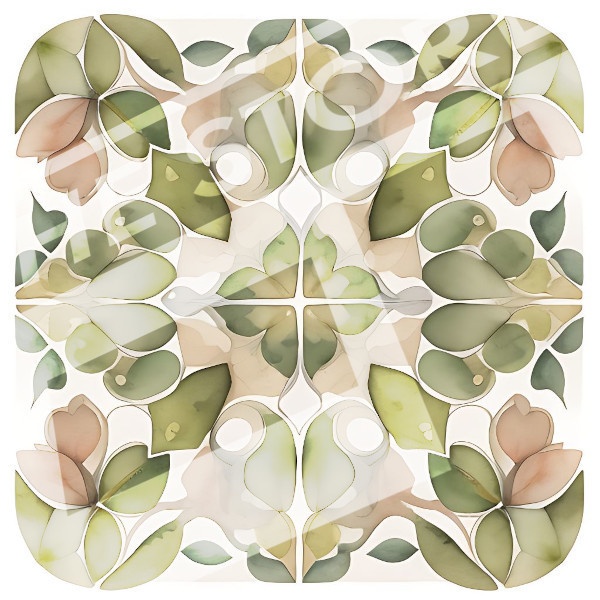 【イラスト素材】オリーブ色の柄2