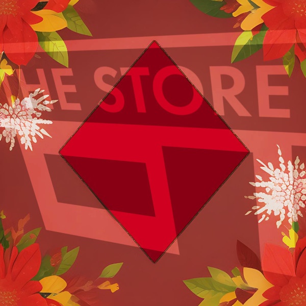 【イラスト素材】お正月の花のフレーム1