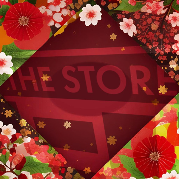 【イラスト素材】お正月の花のフレーム1