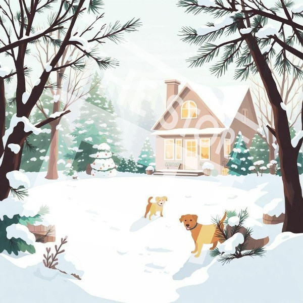 【イラスト素材】冬の風景1