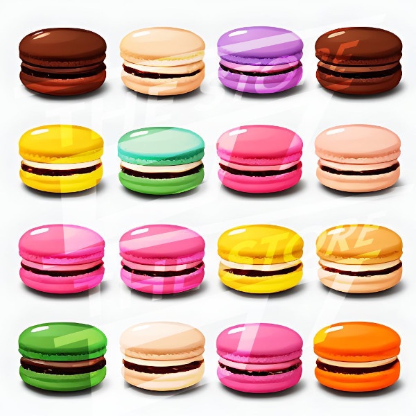 【イラスト素材】マカロンの壁紙2