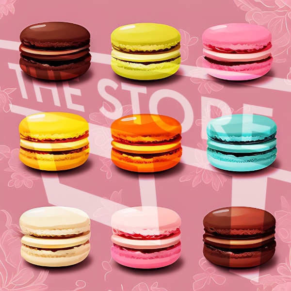 【イラスト素材】マカロンの壁紙2