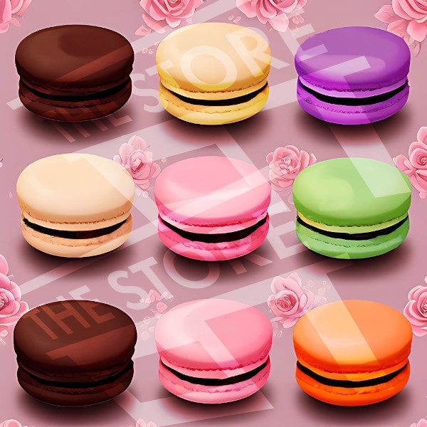 【イラスト素材】マカロンの壁紙2