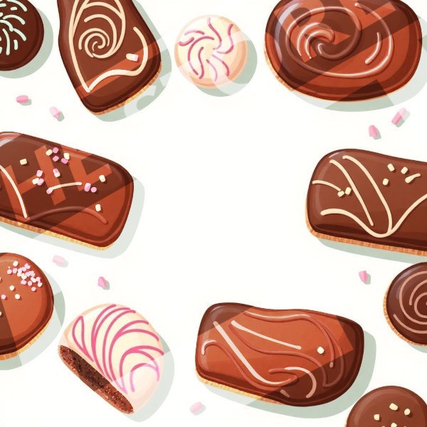 【イラスト素材】チョコレートの壁紙&フレーム1