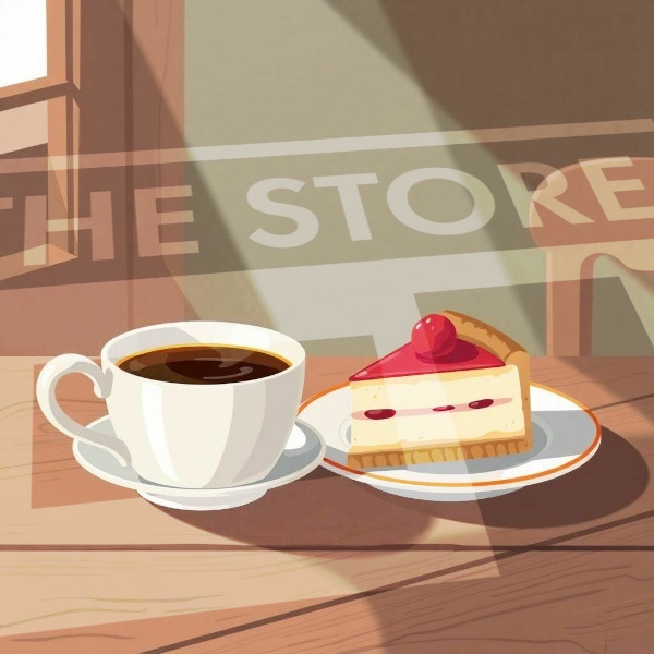 【イラスト素材】カフェの飲み物と食べ物1