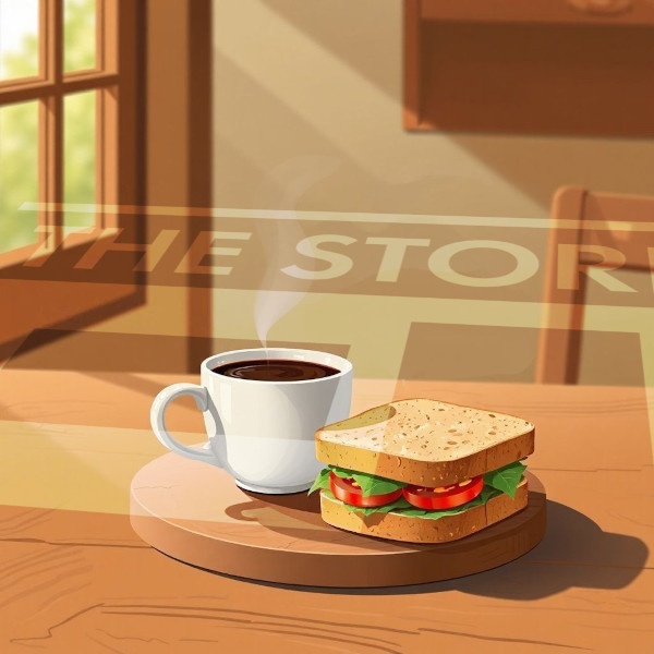 【イラスト素材】カフェの飲み物と食べ物1