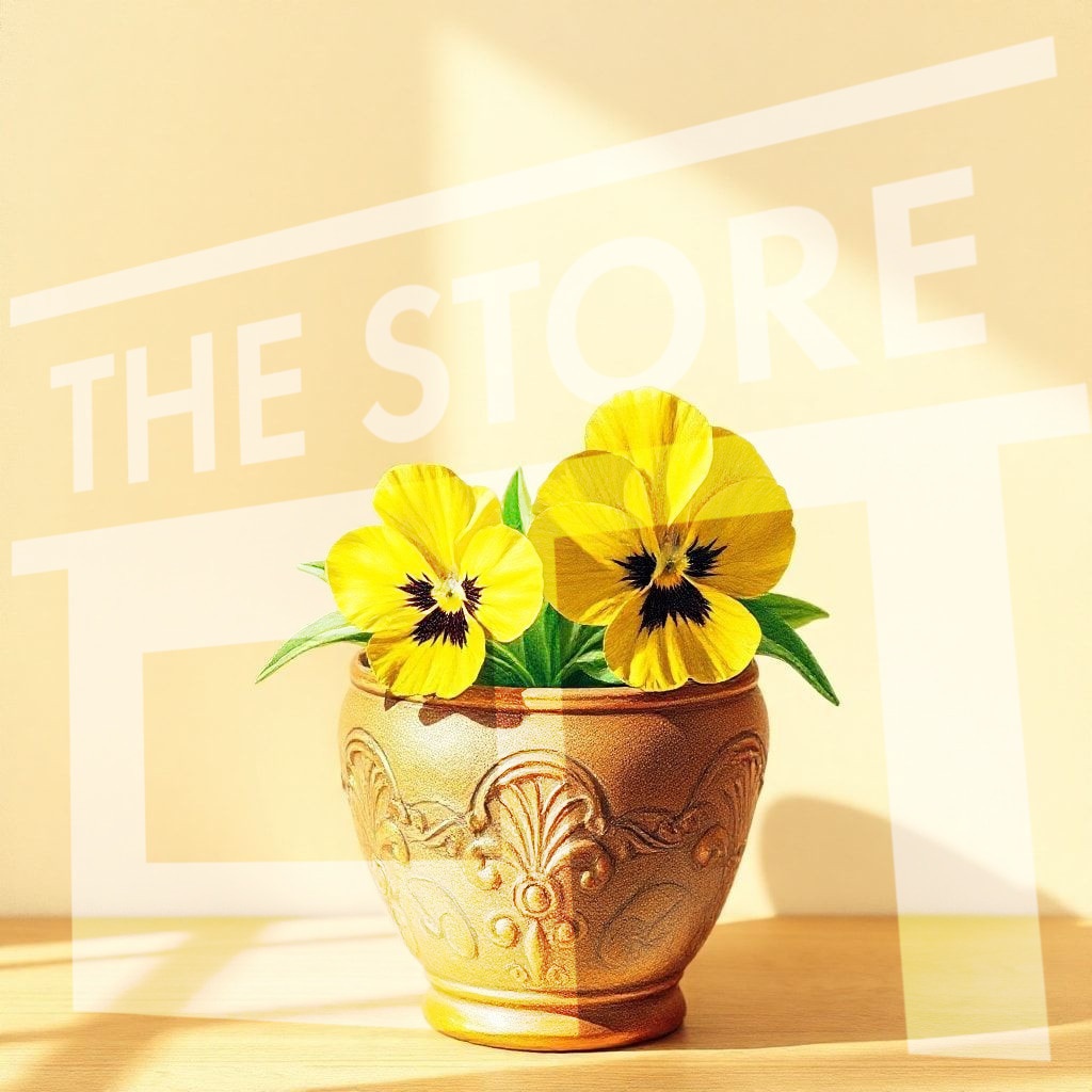 【イラスト素材】色鉛筆風のパンジーの花1