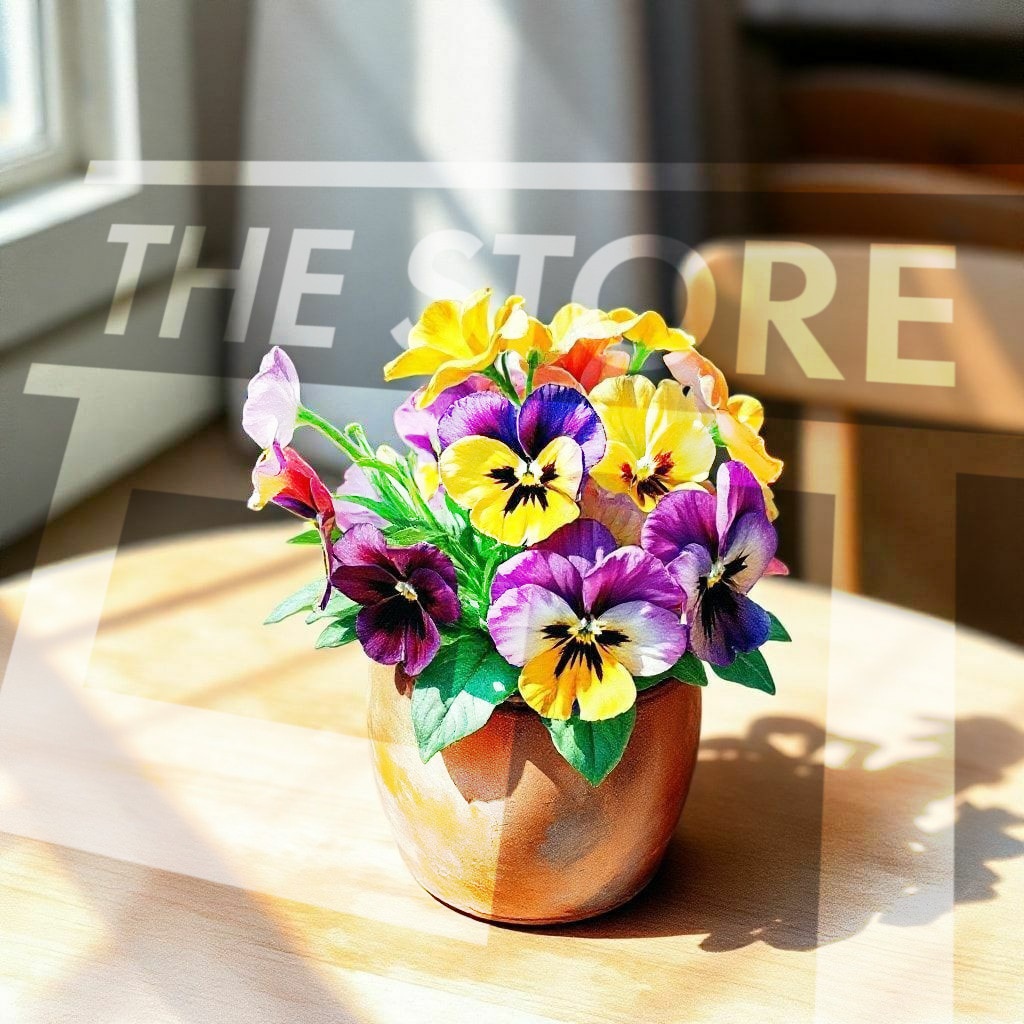 【イラスト素材】色鉛筆風のパンジーの花1