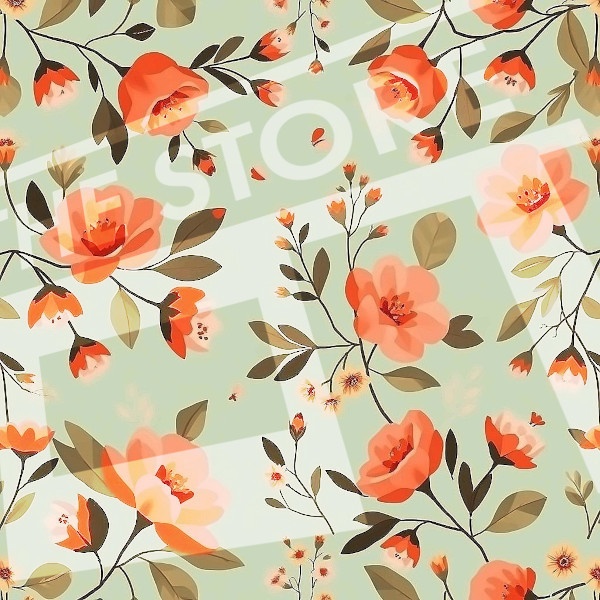 【イラスト素材】花柄のパターン1