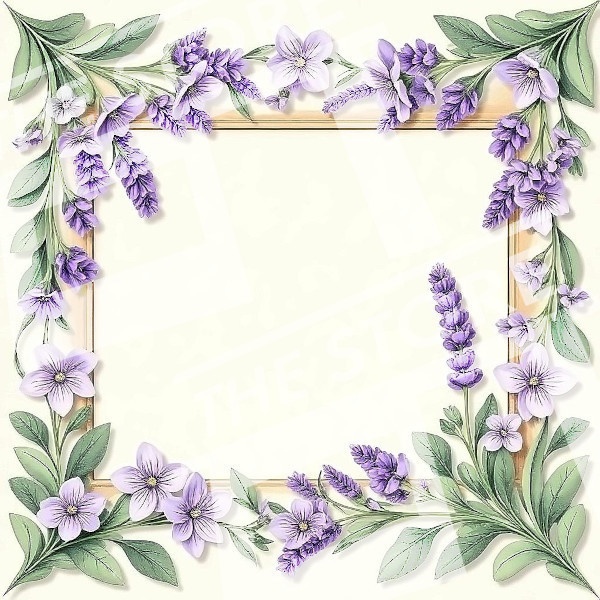 【イラスト素材】花のフレーム3