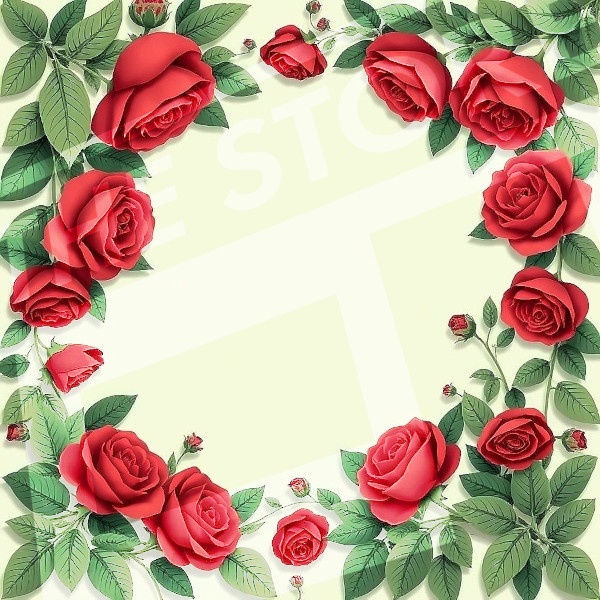 【イラスト素材】花のフレーム3