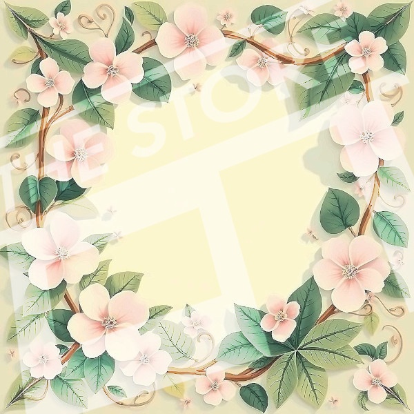 【イラスト素材】花のフレーム3