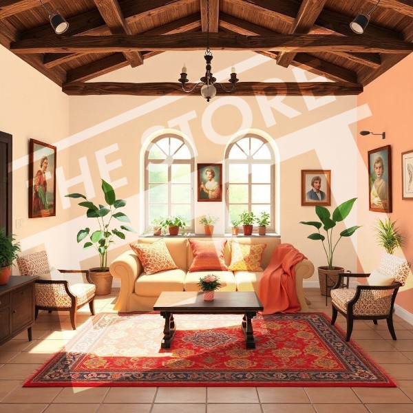 【イラスト素材】リビングルームのイラスト1