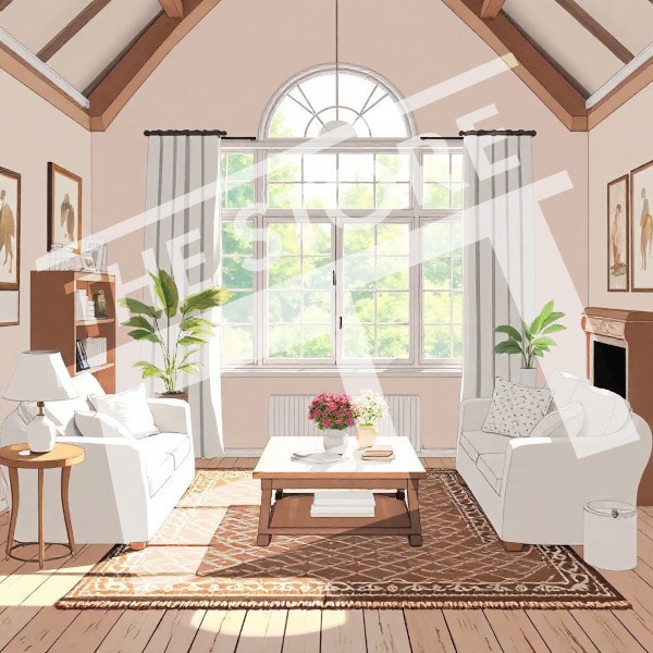 【イラスト素材】リビングルームのイラスト1