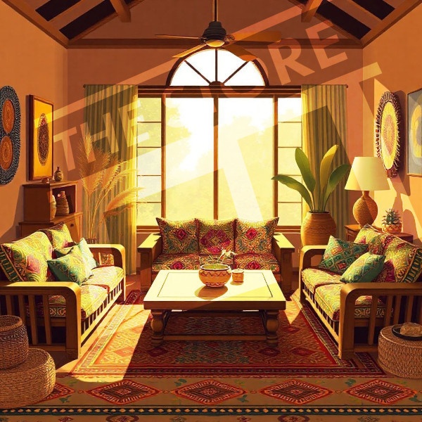 【イラスト素材】リビングルームのイラスト1