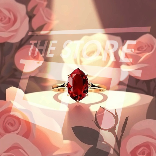 【イラスト素材】ガーネットと花