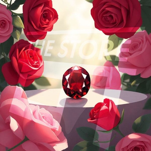 【イラスト素材】ガーネットと花