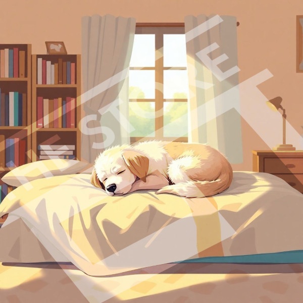 【イラスト素材】眠る犬1
