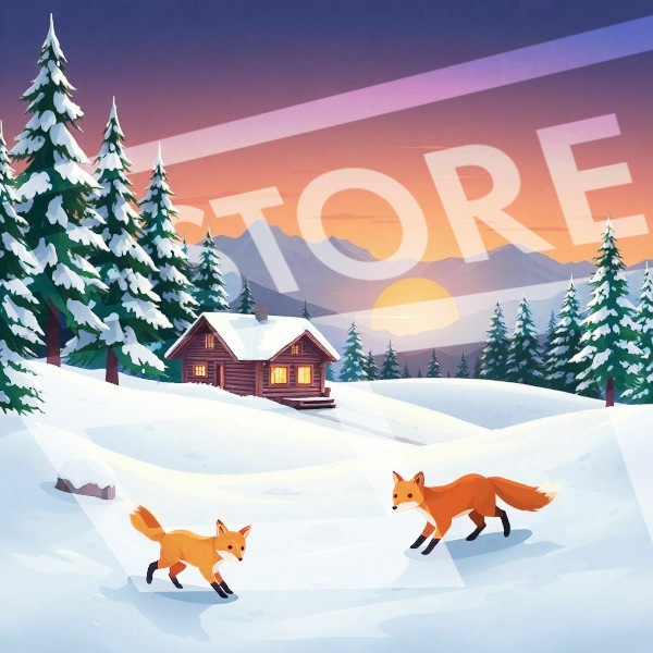 【イラスト素材】冬の木々1