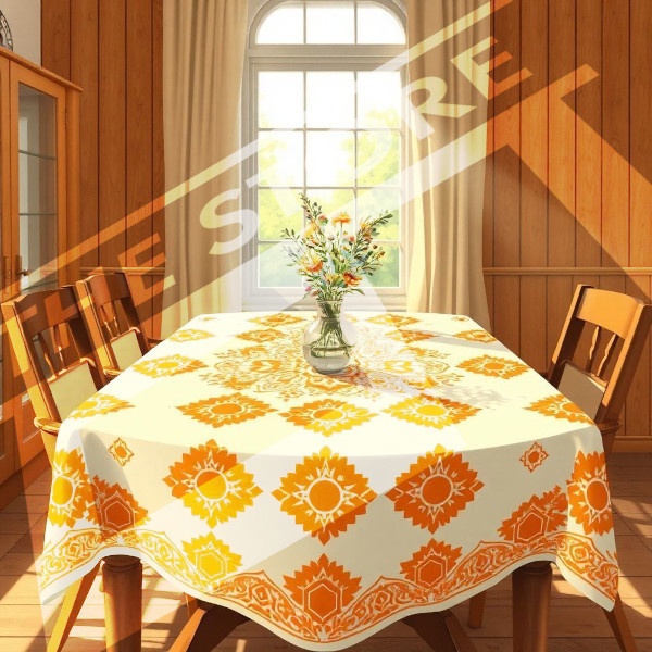【イラスト素材】テーブルクロスと部屋