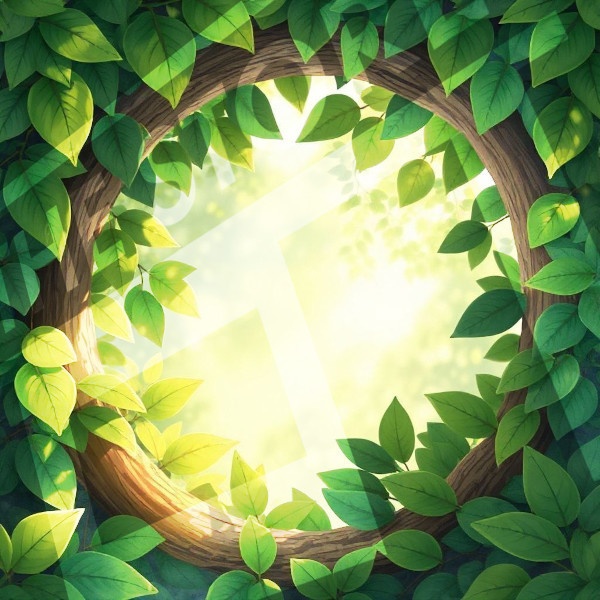 【イラスト素材】葉っぱのフレーム1